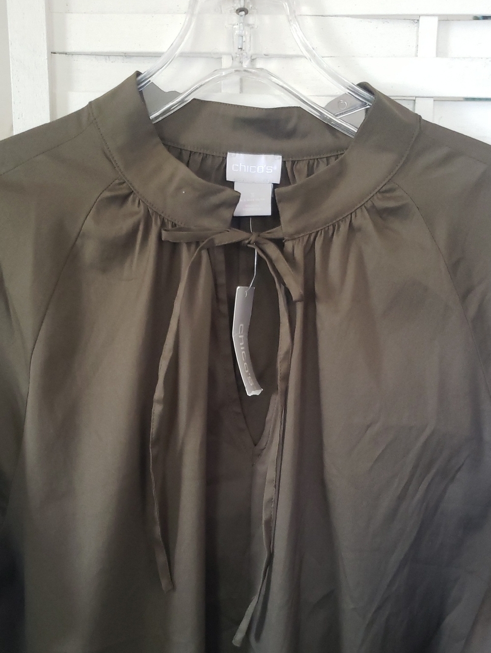 Chicos Green Tunic Long Sleeve Dress Size 3 New - Picture 2 of 5